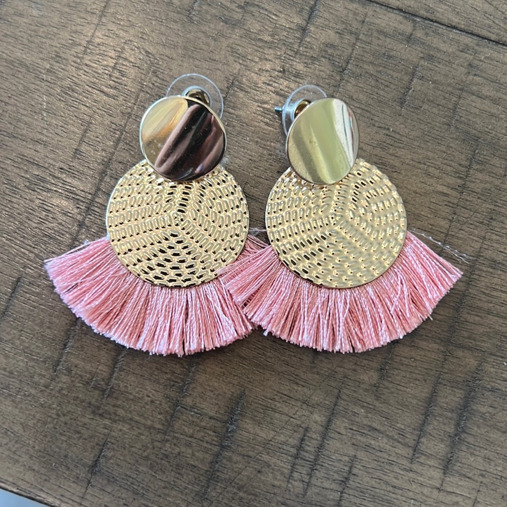 Pink and Gold Earrings